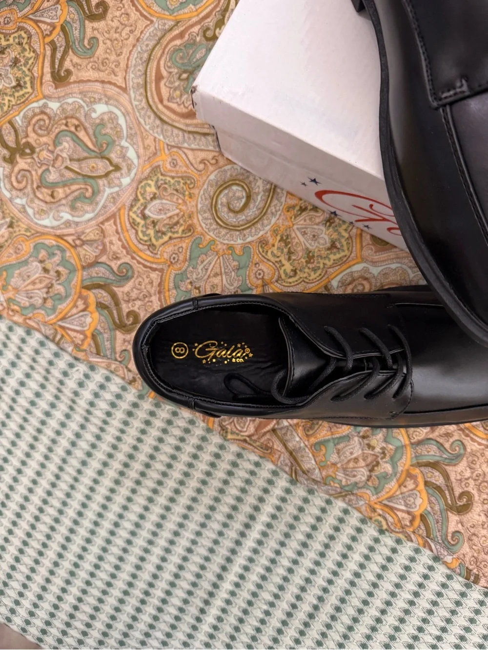 New Boy’s Dress Oxford Lace-Up Formal Shoes Sz 8 NIB Black Gala & Co